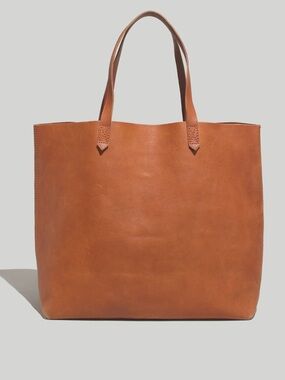 Madewell brown leather transport tote bag in english saddle